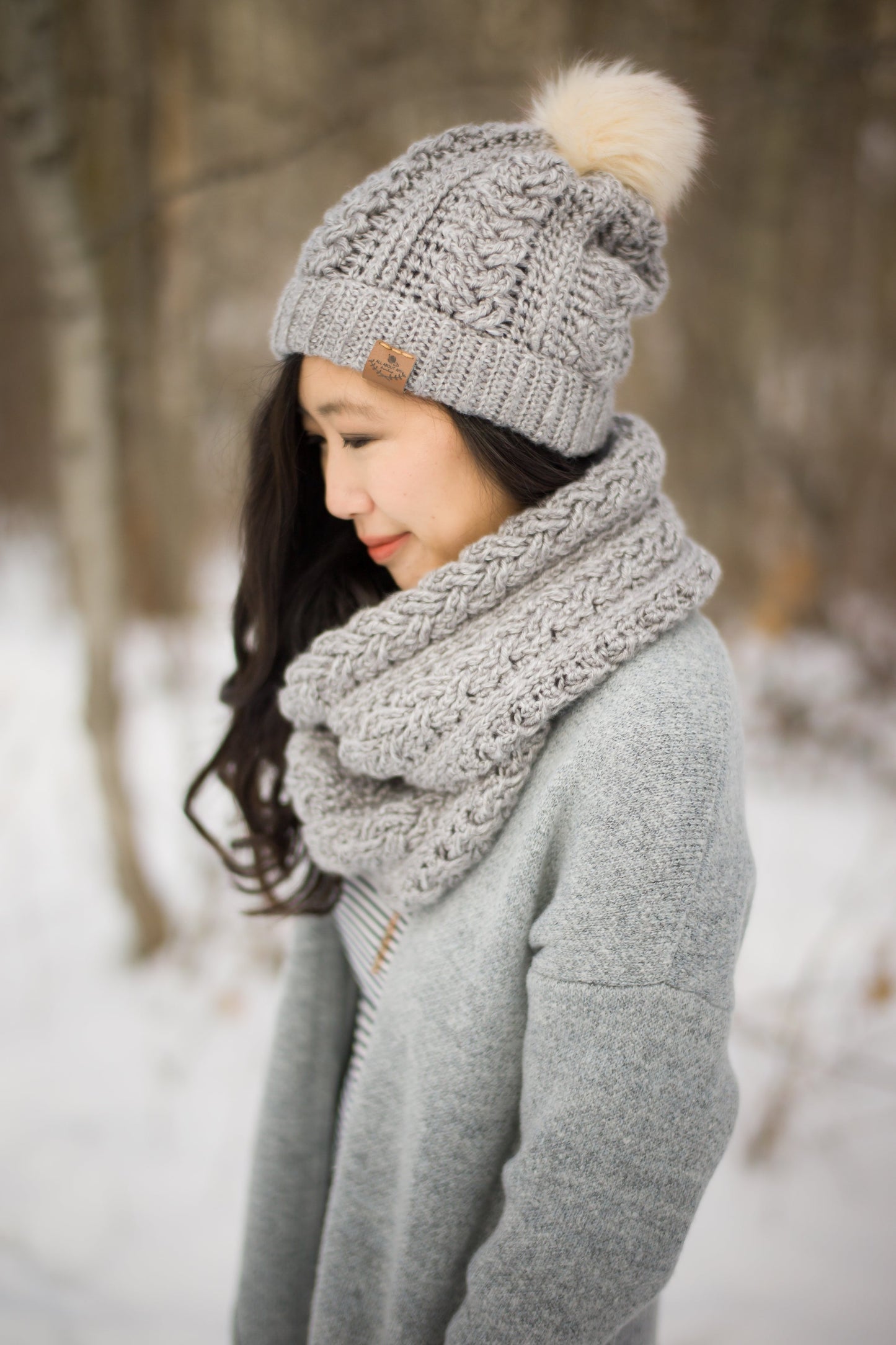 Crochet Kit - Braided Cabled Cowl and Beanie