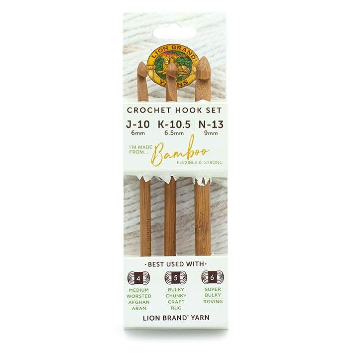 Lion Brand® Bamboo Crochet Hook Set (Sizes J-K-N)