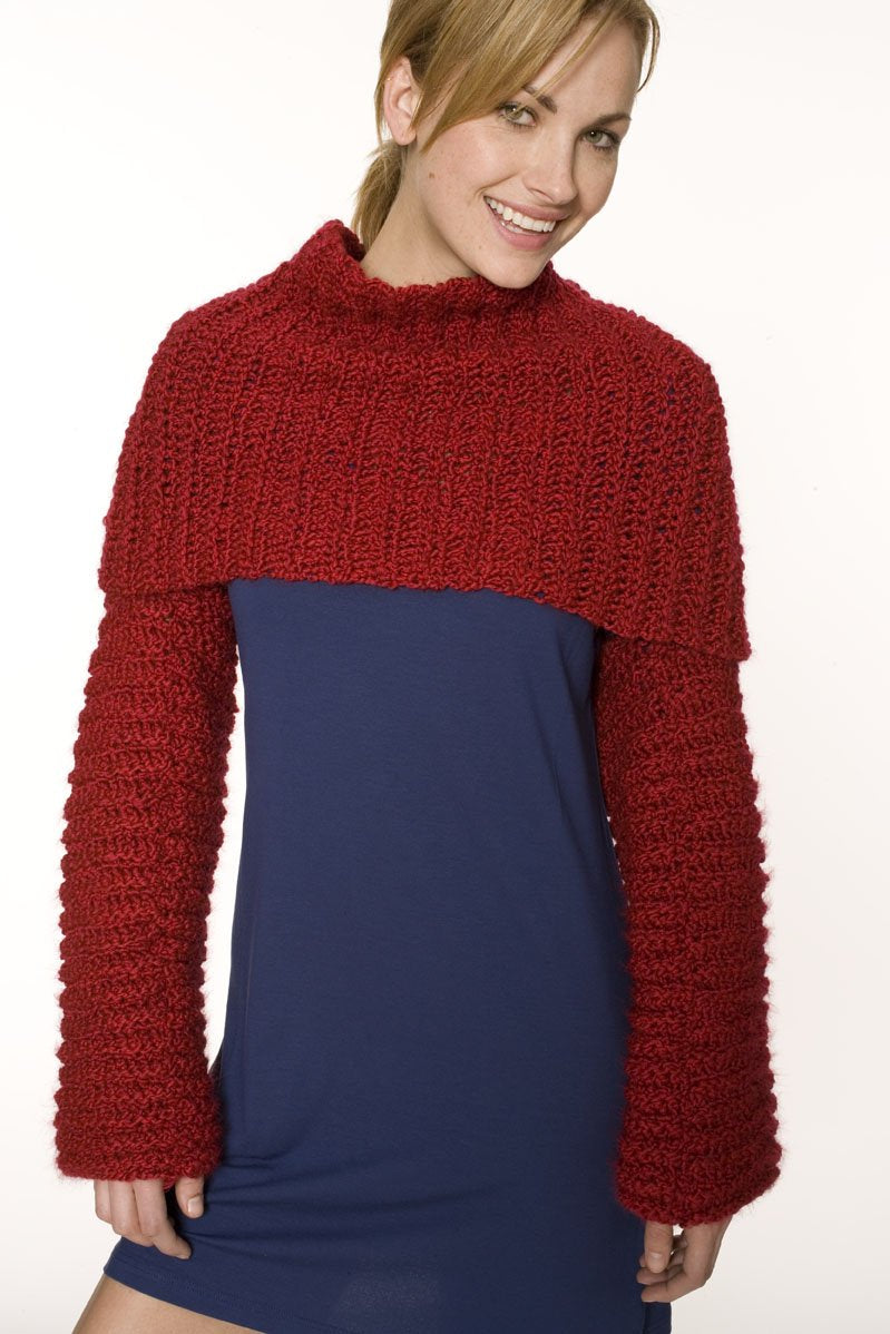 Crocheted Candy Apple Shrug (Crochet)