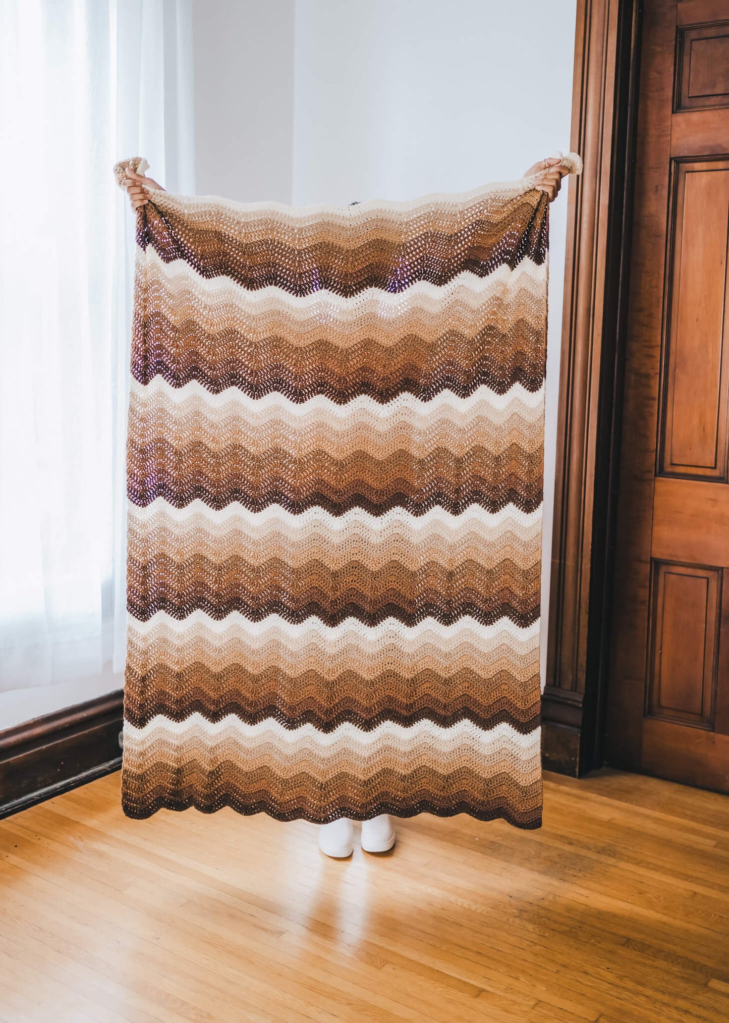 Crochet Kit - Mocha Ripple Afghan