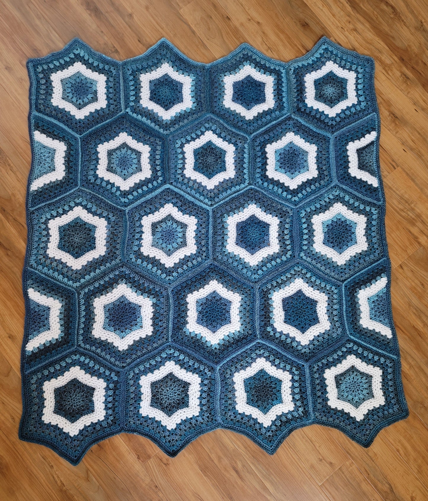 Crochet Kit - Sea Glass Hexagon Afghan