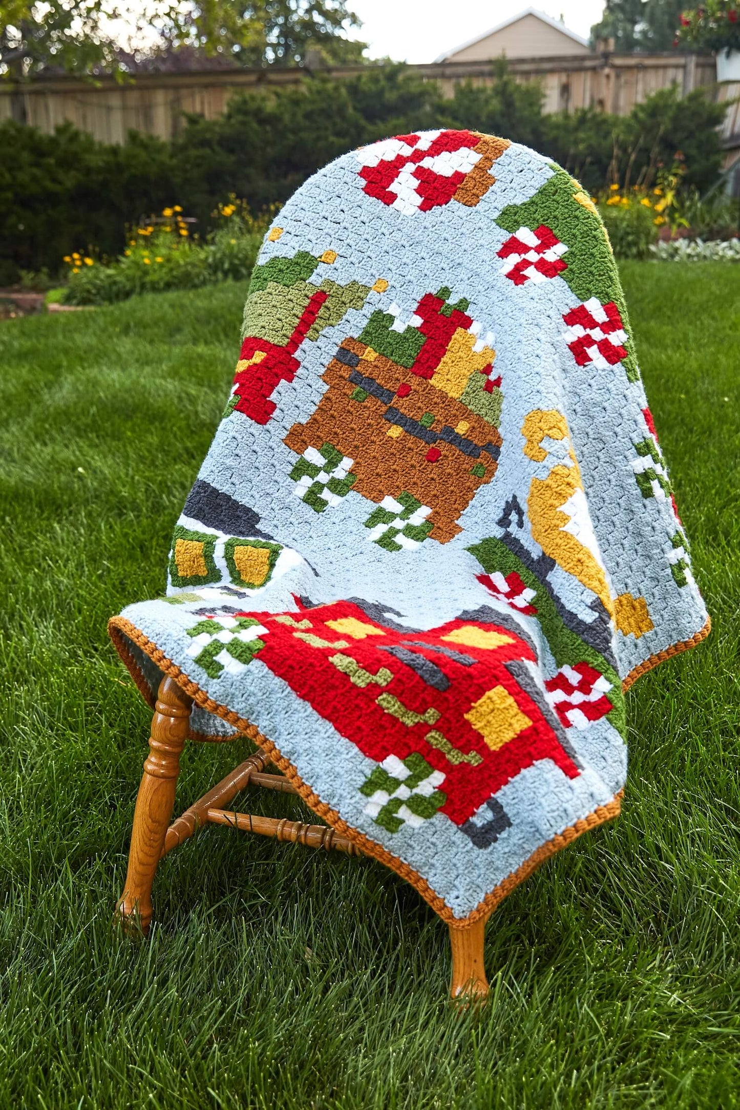 Crochet Kit - Christmas Train Throw