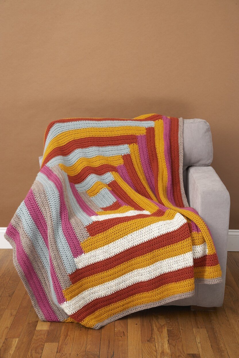 Log Cabin Afghan Pattern (Crochet)