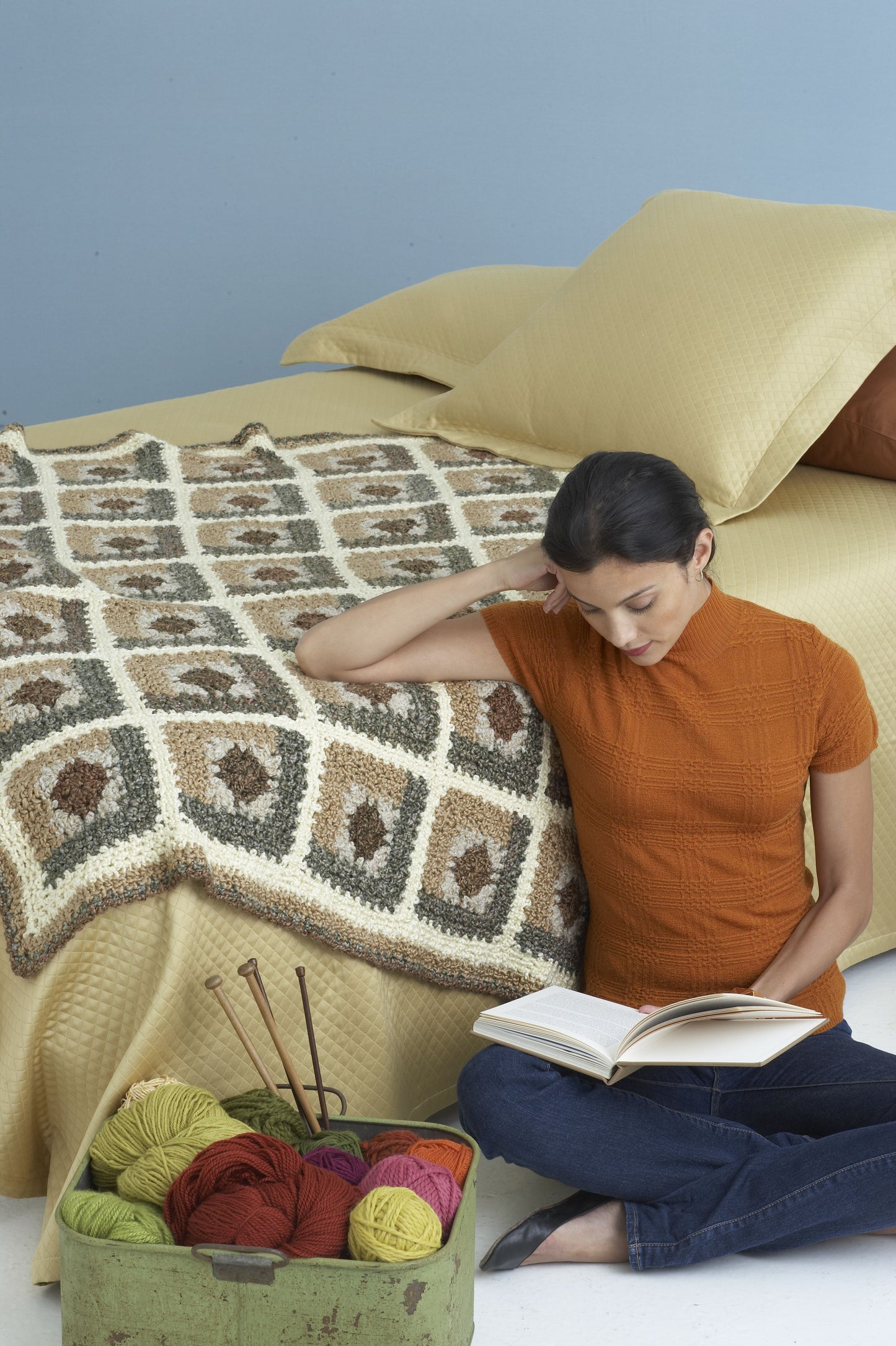 Neutrals Log Cabin Afghan Pattern (Crochet)