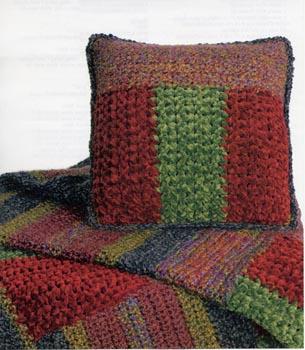 Striped Throw and Pillow Pattern (Crochet)