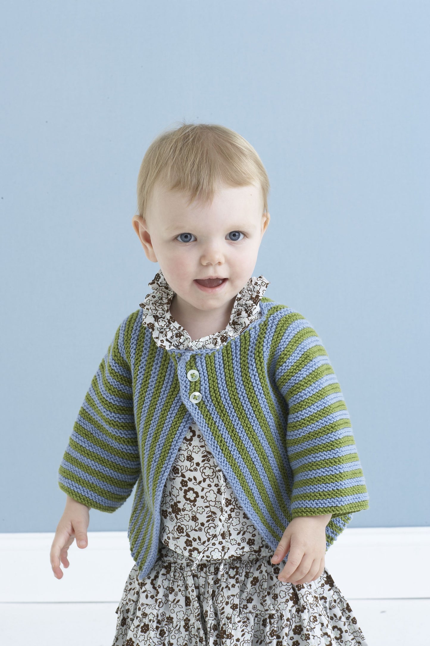 Vertical Stripes Baby Sweater Pattern (Knit-Crochet)