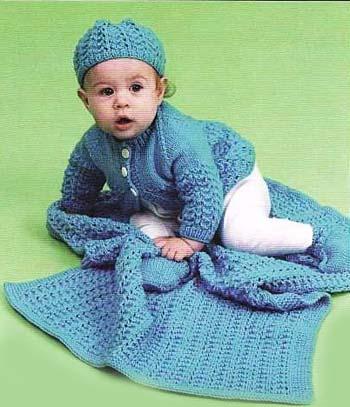 Aqua Layette Set Pattern (Knit)