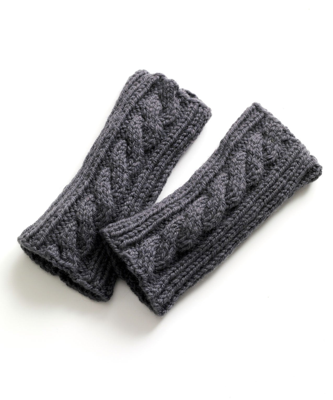Knit Cabled Wristlets (Knit)