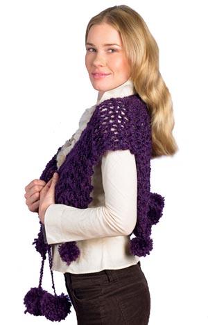 Pom-Pom One-Hour Wrap (Knit)