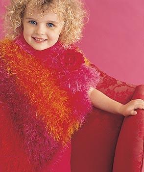 Striped Childs Capelet Pattern (Knit)