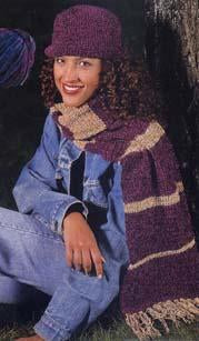 Hat and Variable Stripe Scarf Pattern (Crochet)