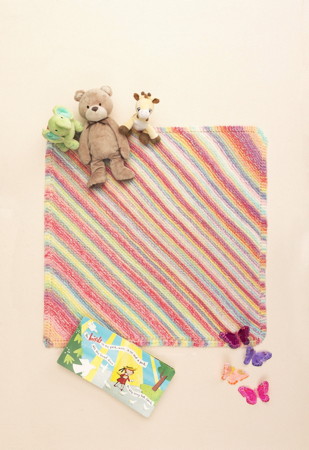 Simple Diagonal Baby Afghan (Knit)