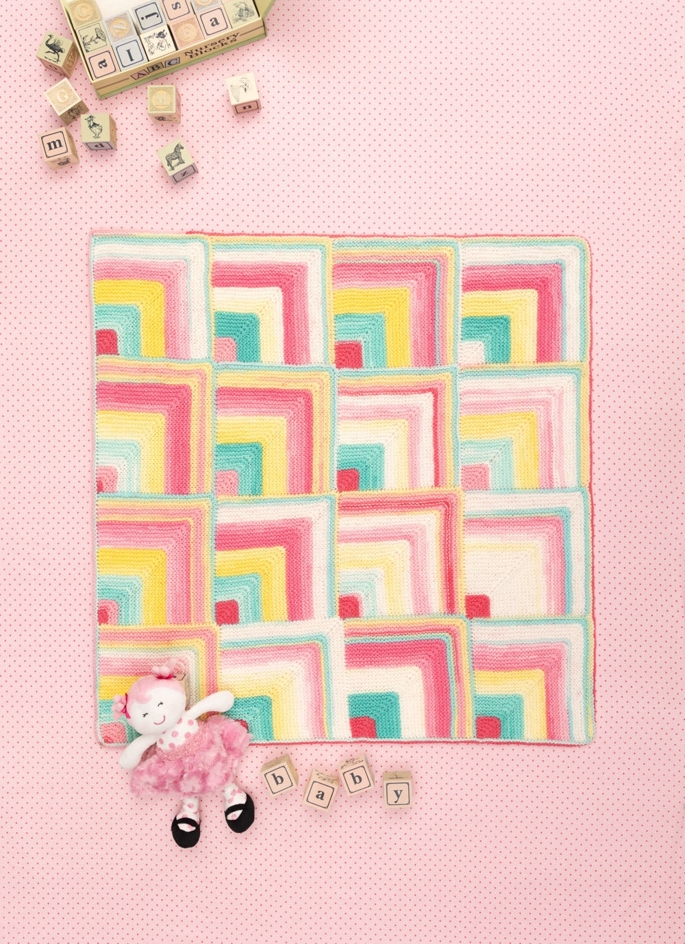 Mitered Squares Baby Afghan (Knit)