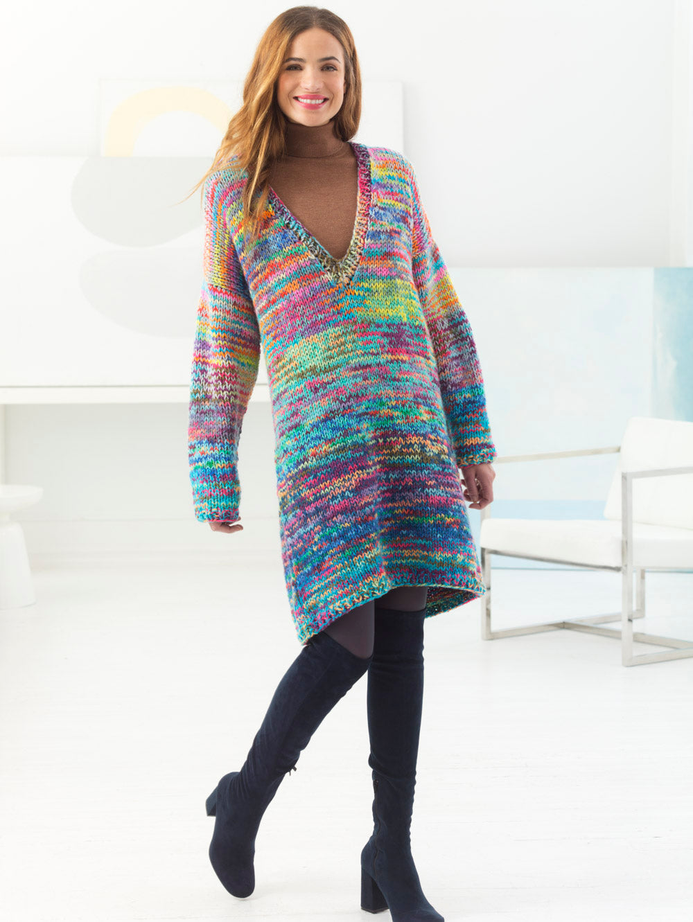Deep V-Neck Pullover (Knit)