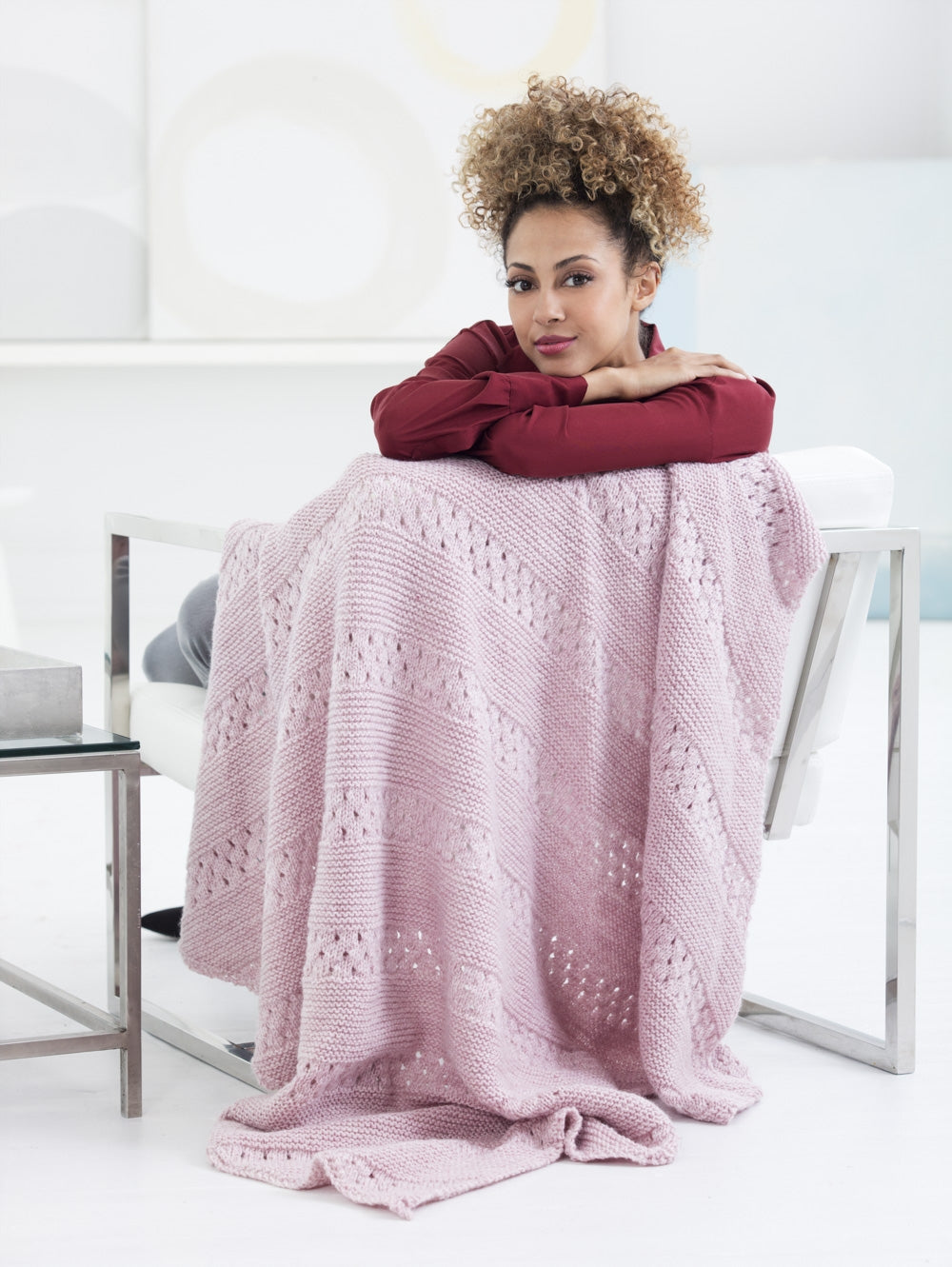 Sweet Eyelet Afghan (Knit)