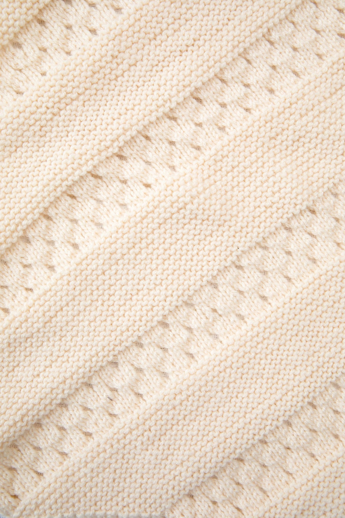 Diagonal Eyelet Baby Afghan (Knit)