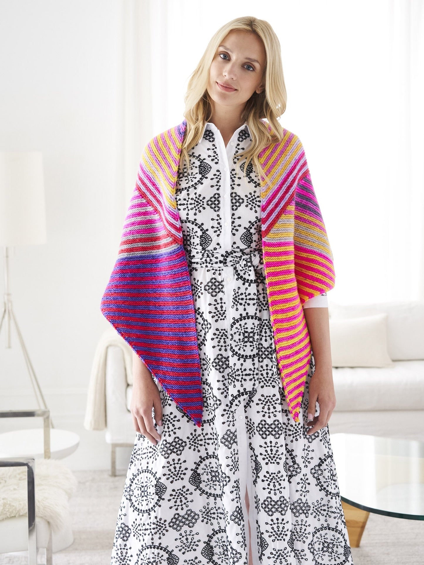 Striped Triangle Shawl (Knit)