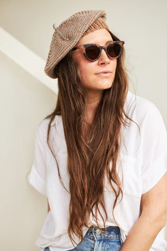 Margaux Striped Beret (Knit)