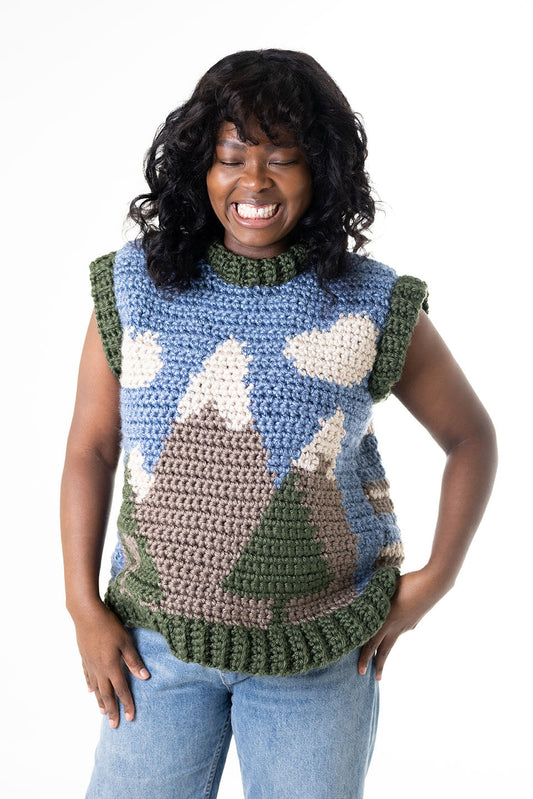 Mountain Scene Vest (Crochet)