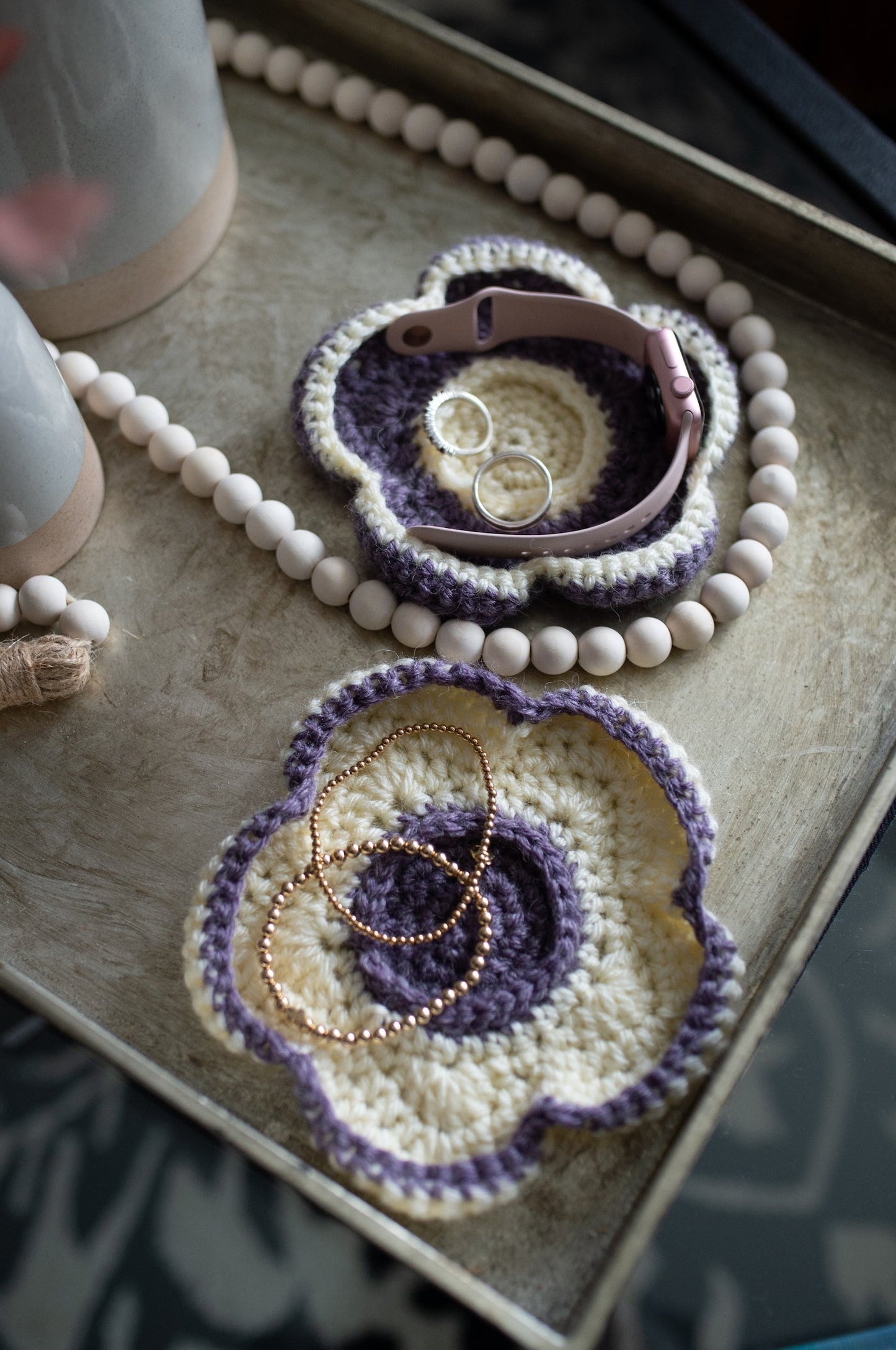 Flower Jewelry Tray (Crochet)