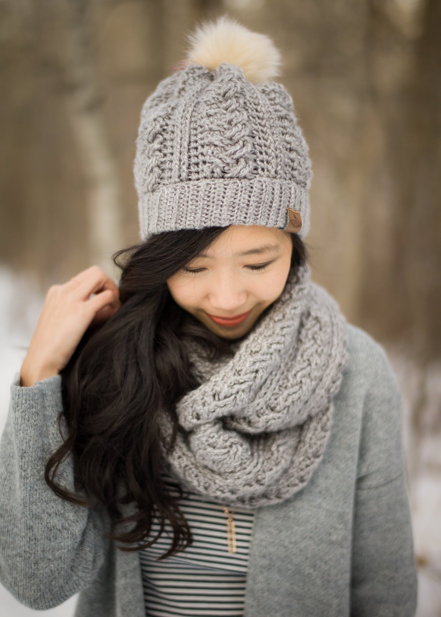 Crochet Kit - Braided Cabled Cowl and Beanie