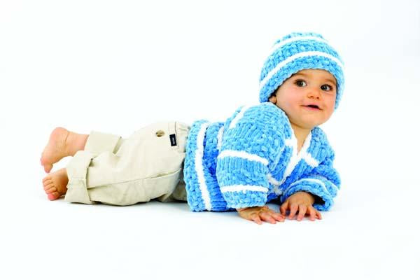 Striped Cardigan and Hat Pattern (Knit)