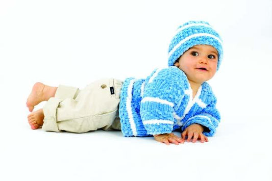 Striped Cardigan and Hat Pattern (Knit)