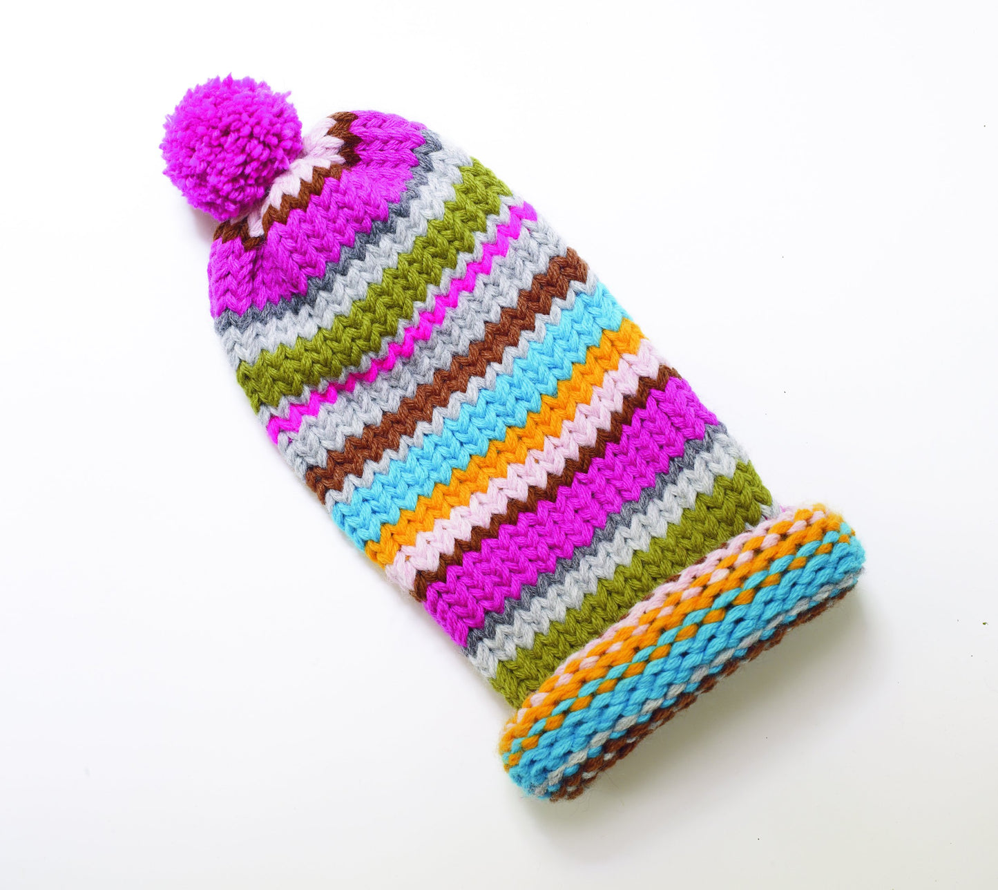 Knifty Knitter Striped Toboggan Cap Pattern