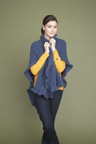 Seed Stitch Ruffled Wrap Pattern (Knit)