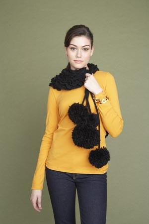 Pom pom Scarf Pattern (Knit)