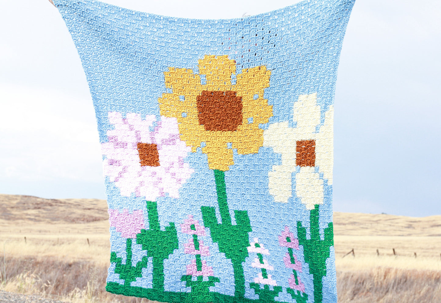 Crochet Kit - C2C Flower Fields Blanket