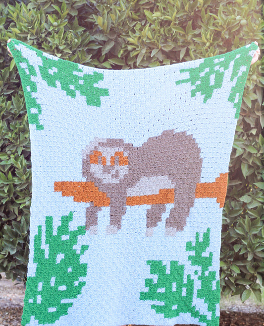 Crochet Kit -  C2C Sloth Blanket