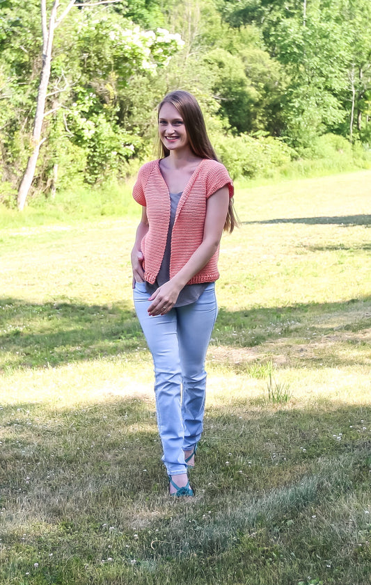 Crochet Kit - Coral Raglan Cardigan