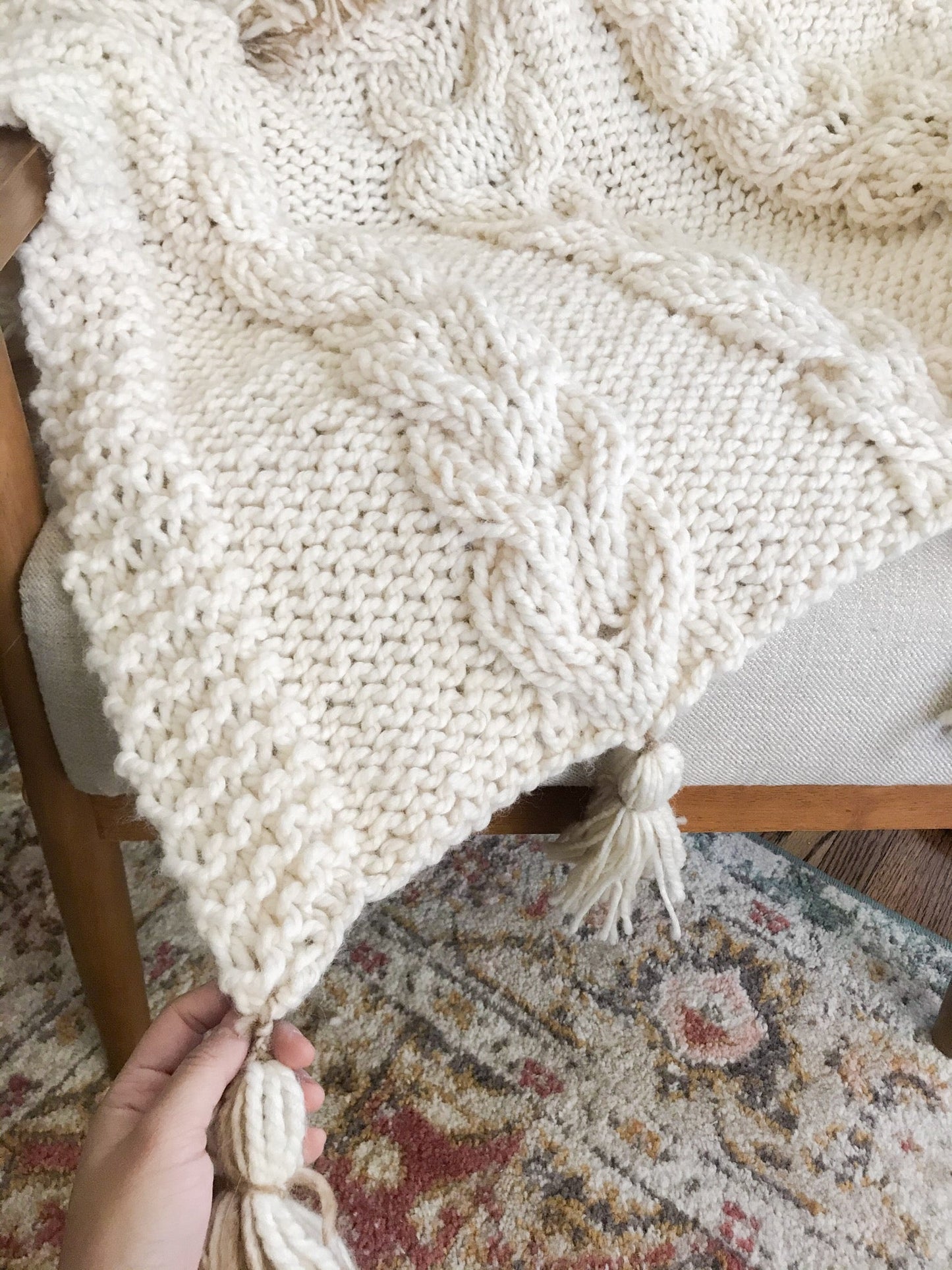 Knit Kit - Fringe Cable Throw