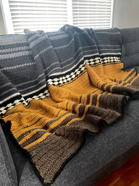 Crochet Kit - Storm Clouds & Wheat Fields Throw