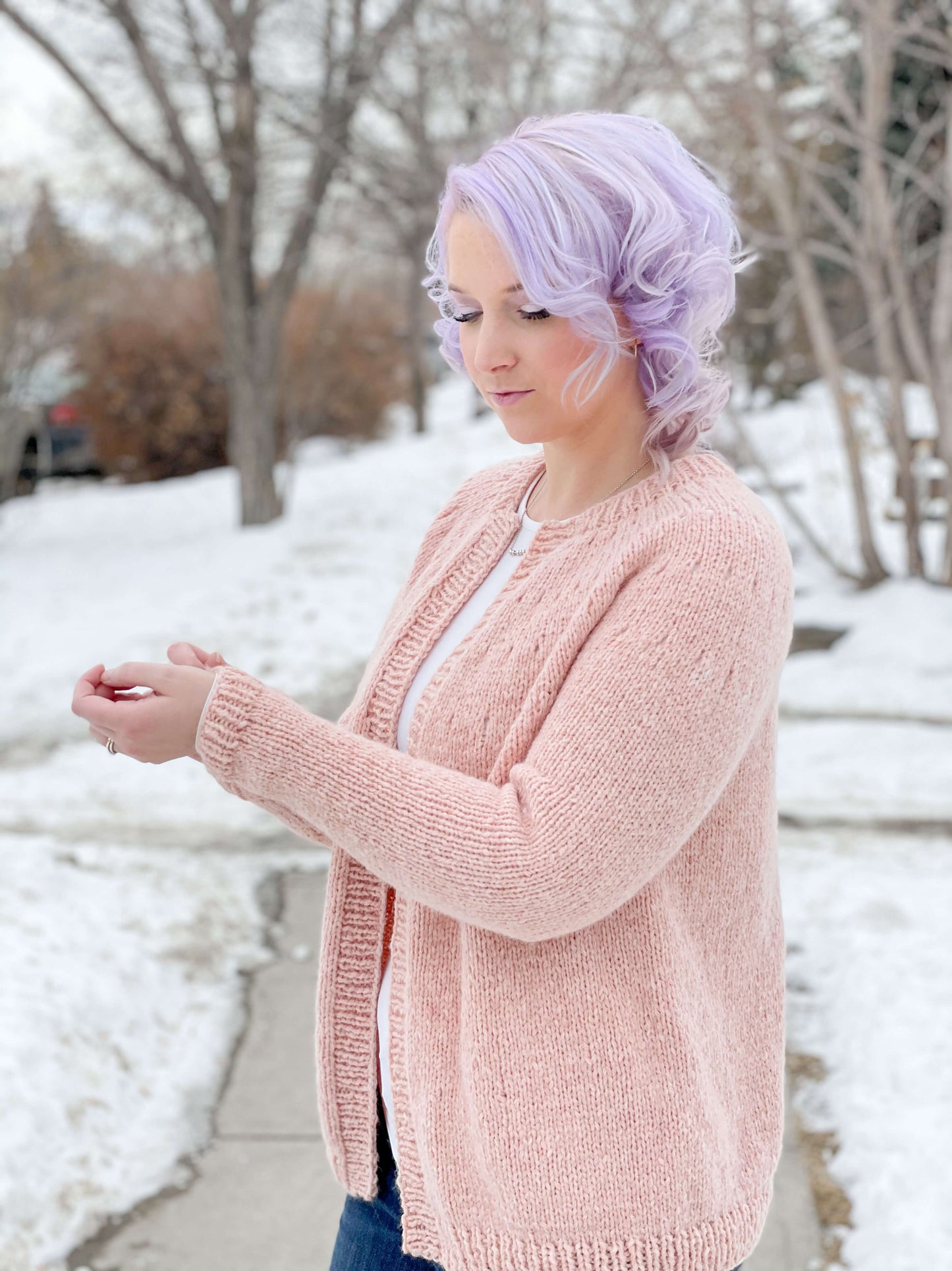 Knit Kit - Easy Eyelet Yoke Cardigan