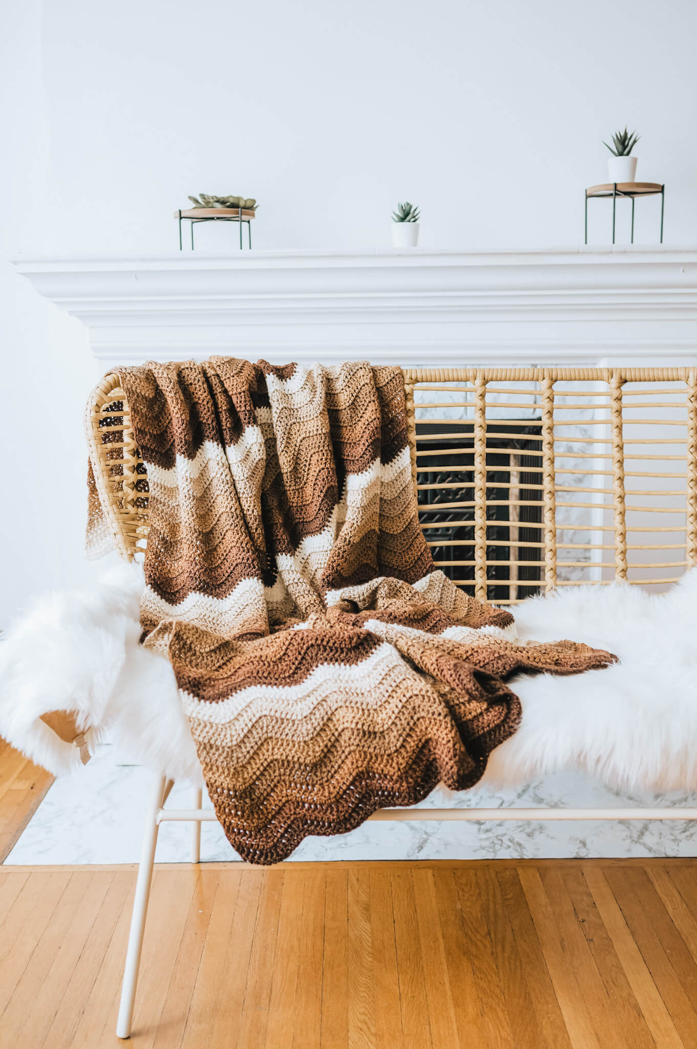 Crochet Kit - Mocha Ripple Afghan