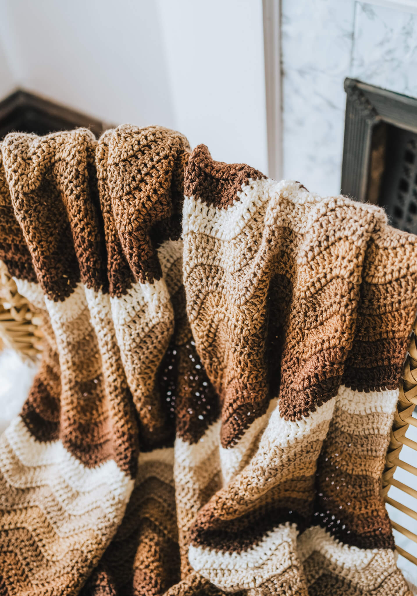 Crochet Kit - Mocha Ripple Afghan