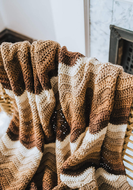 Crochet Kit - Mocha Ripple Afghan