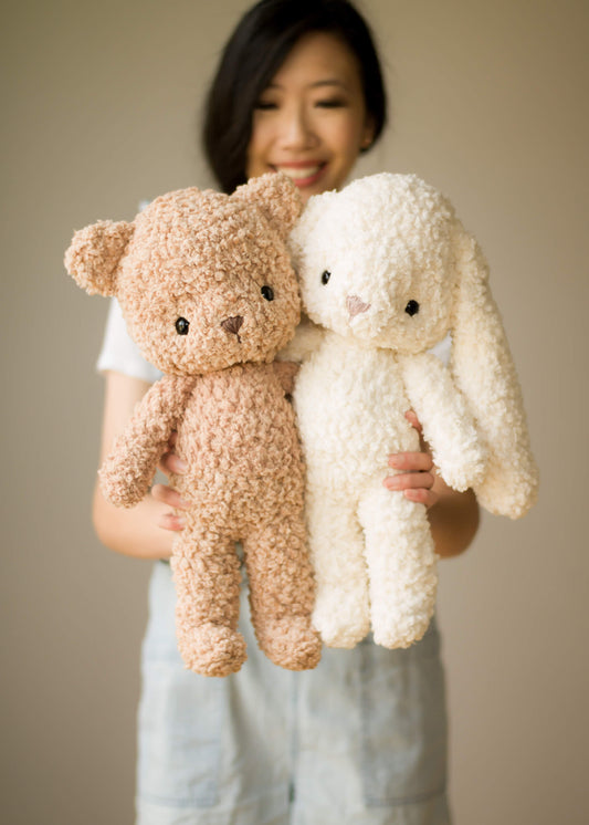 Crochet Kit - Fleece Teddy and Bunny