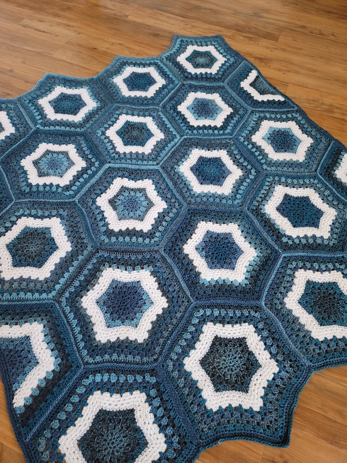 Crochet Kit - Sea Glass Hexagon Afghan