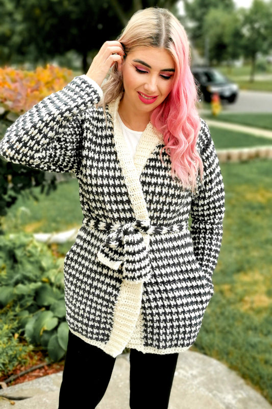 Crochet Kit - Houndstooth Comfy Cardigan