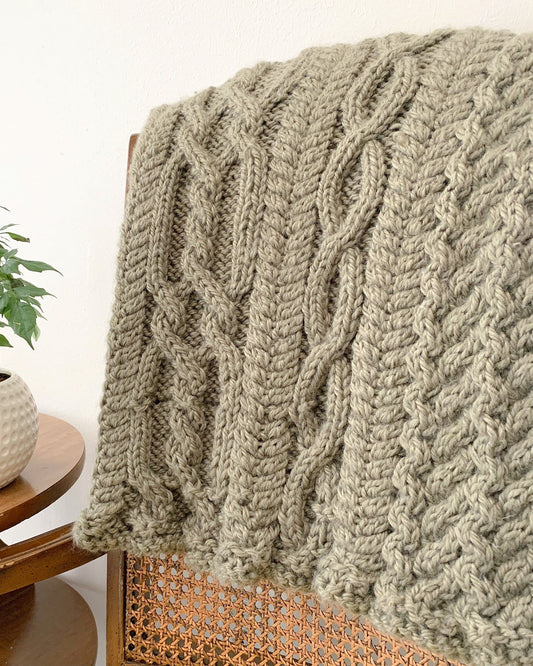 Knit Kit - The Beck Cable Throw