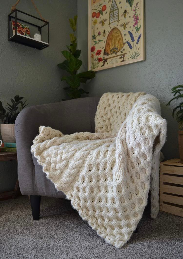 Knit Kit - Winter Bees Throw