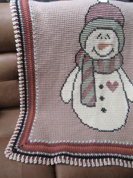 Crochet Kit - Country Snowman Throw