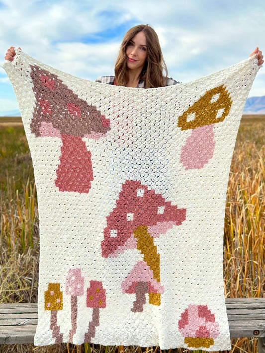 Crochet Kit - Mushroom Medley Throw