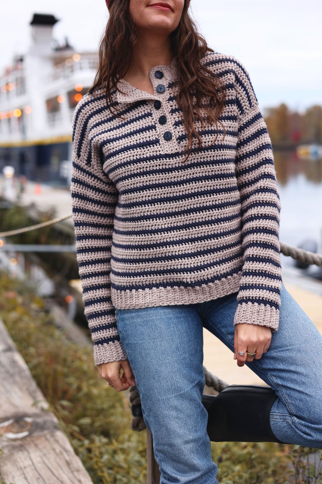 Crochet Kit - Mariniere Striped Henley