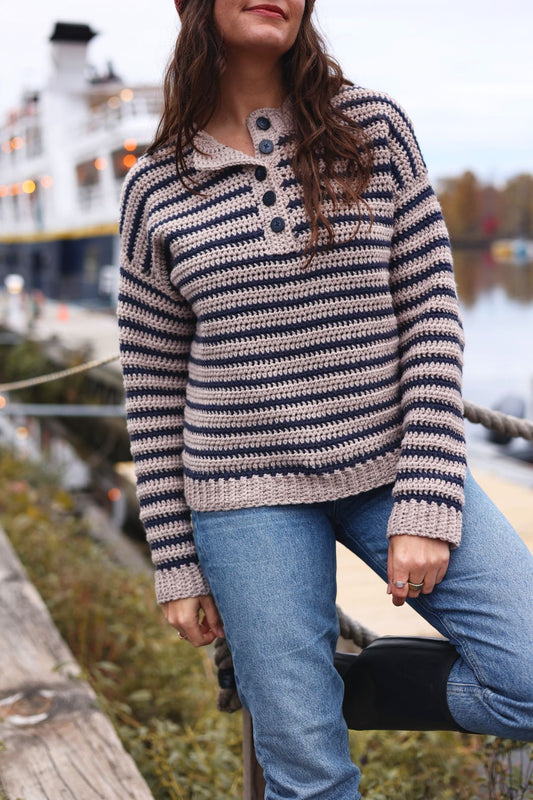 Crochet Kit - Mariniere Striped Henley