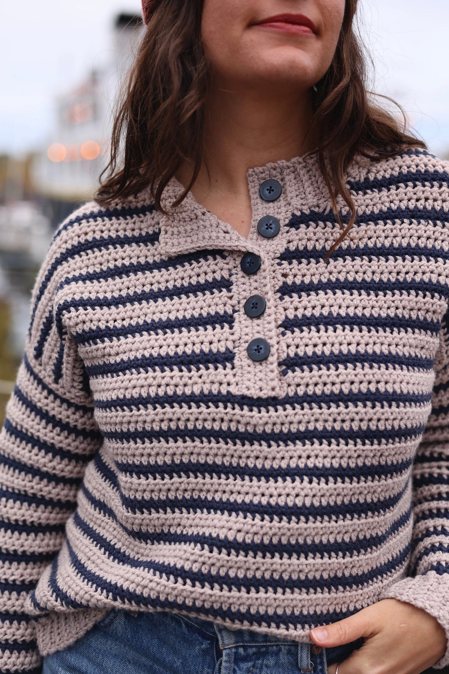 Mariniere Striped Henley (Crochet)