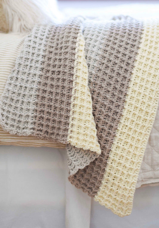 Crochet Kit - Winterscape Waffle Stitch Blanket